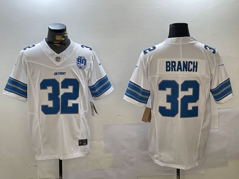 Men Detroit Lions #32 Branch White three generations 2024 Nike Limited NFL Jersey style 3